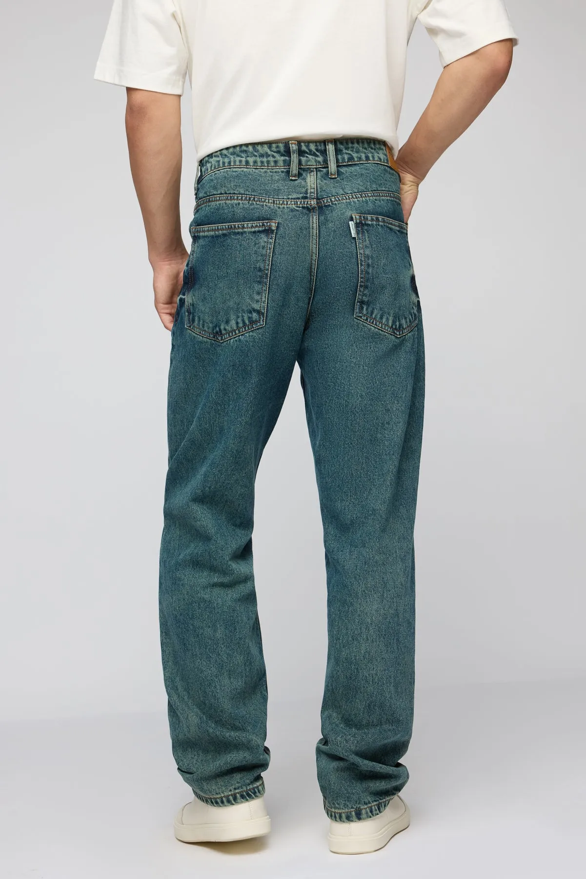 Aqua Teal Men's Relaxed Fit Jeans