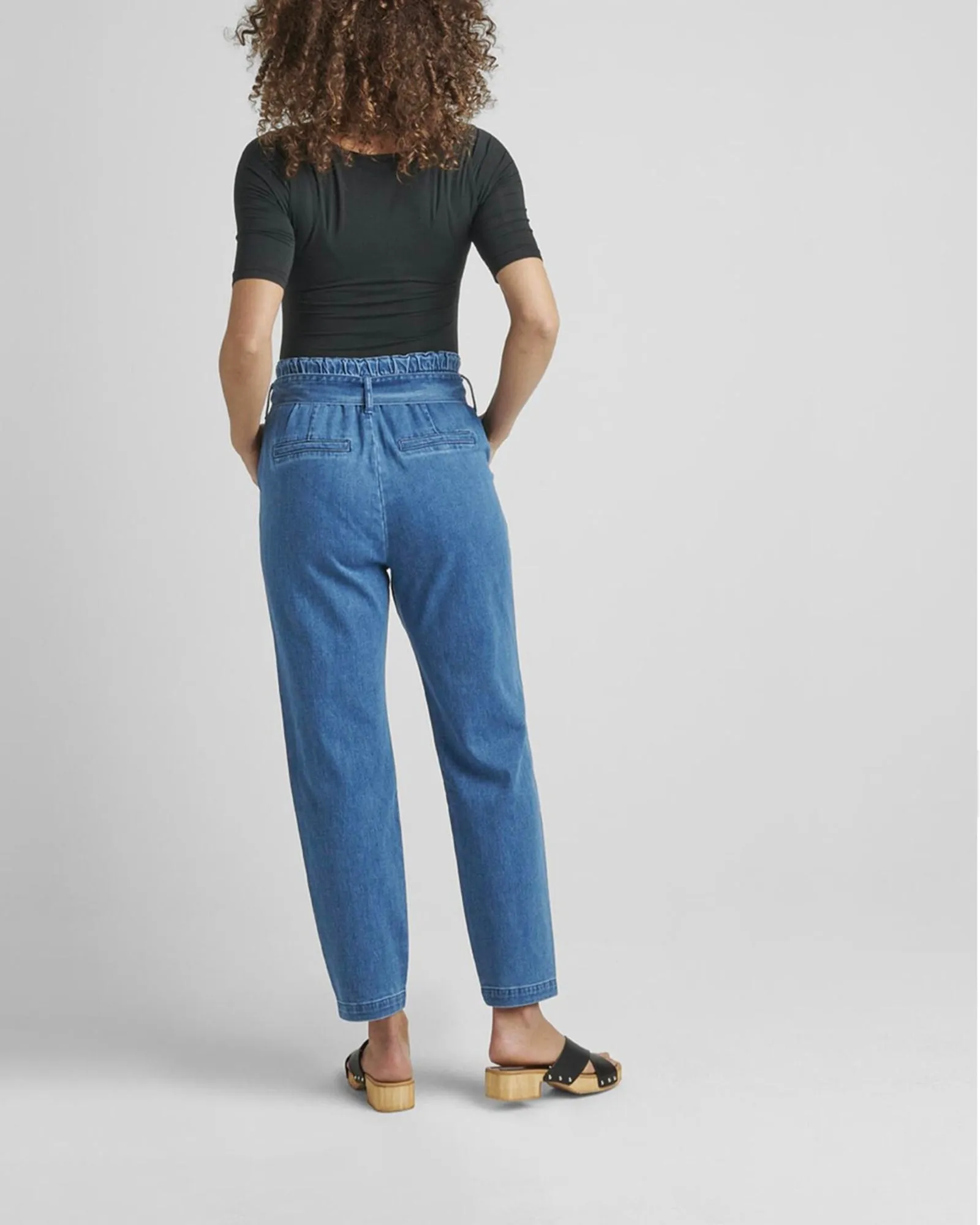 Belted Pleat High Rise Tapered Leg Pant In Blue Nova | Blue Nova