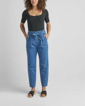 Belted Pleat High Rise Tapered Leg Pant In Blue Nova | Blue Nova