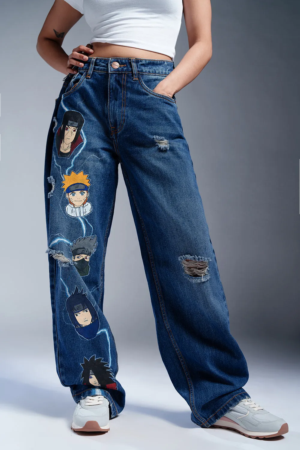 Blue Canvas Anime Relaxed Fit Jeans