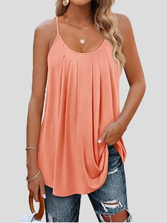 Casual Pleated Cami Top