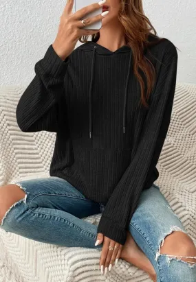 Classic Ribbed Knit Hoodie