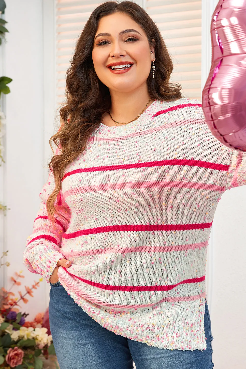 Drop Shoulder Plus Size Sweater