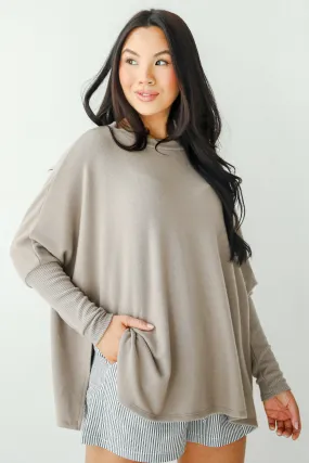 Easygoing Energy Mocha Soft Knit Top - DU DEAL