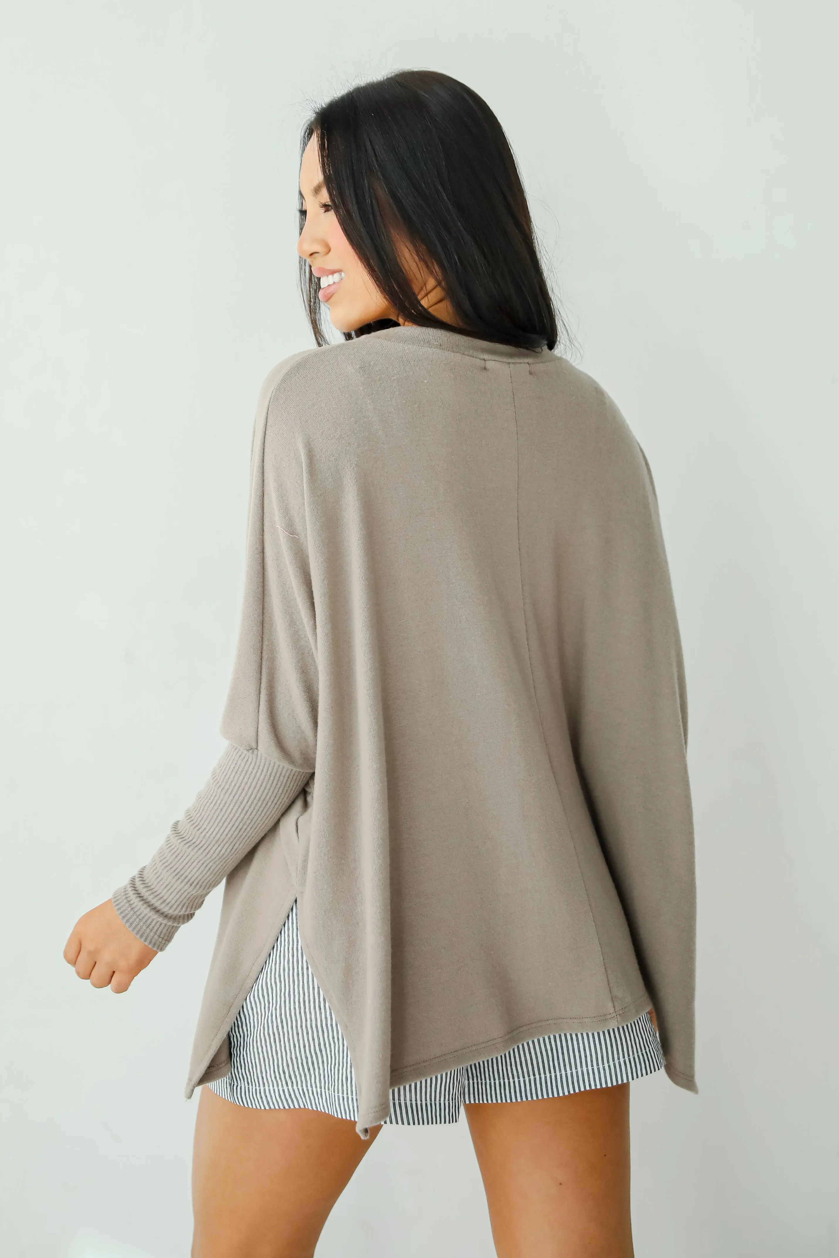 Easygoing Energy Mocha Soft Knit Top - DU DEAL