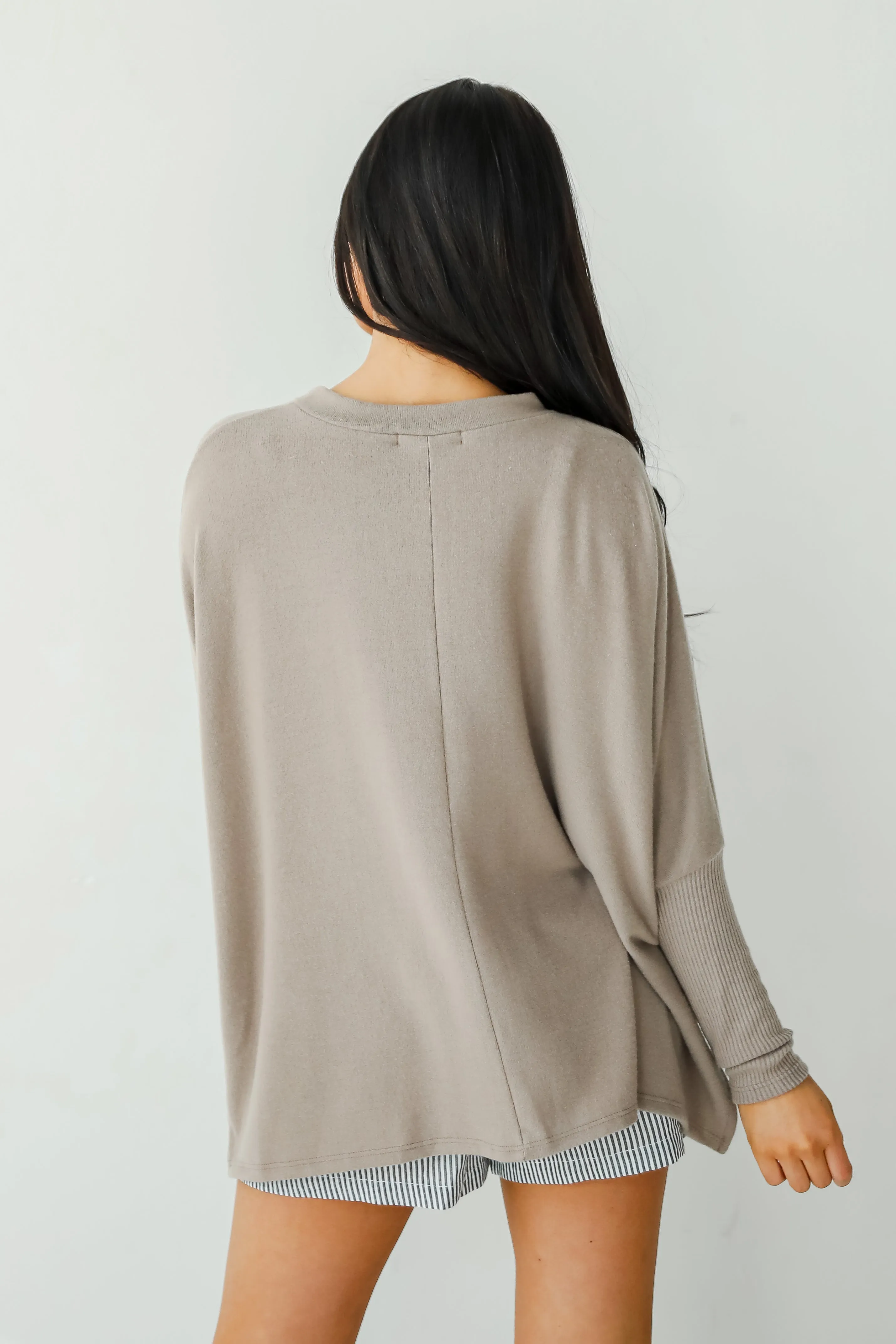 Easygoing Energy Mocha Soft Knit Top - DU DEAL