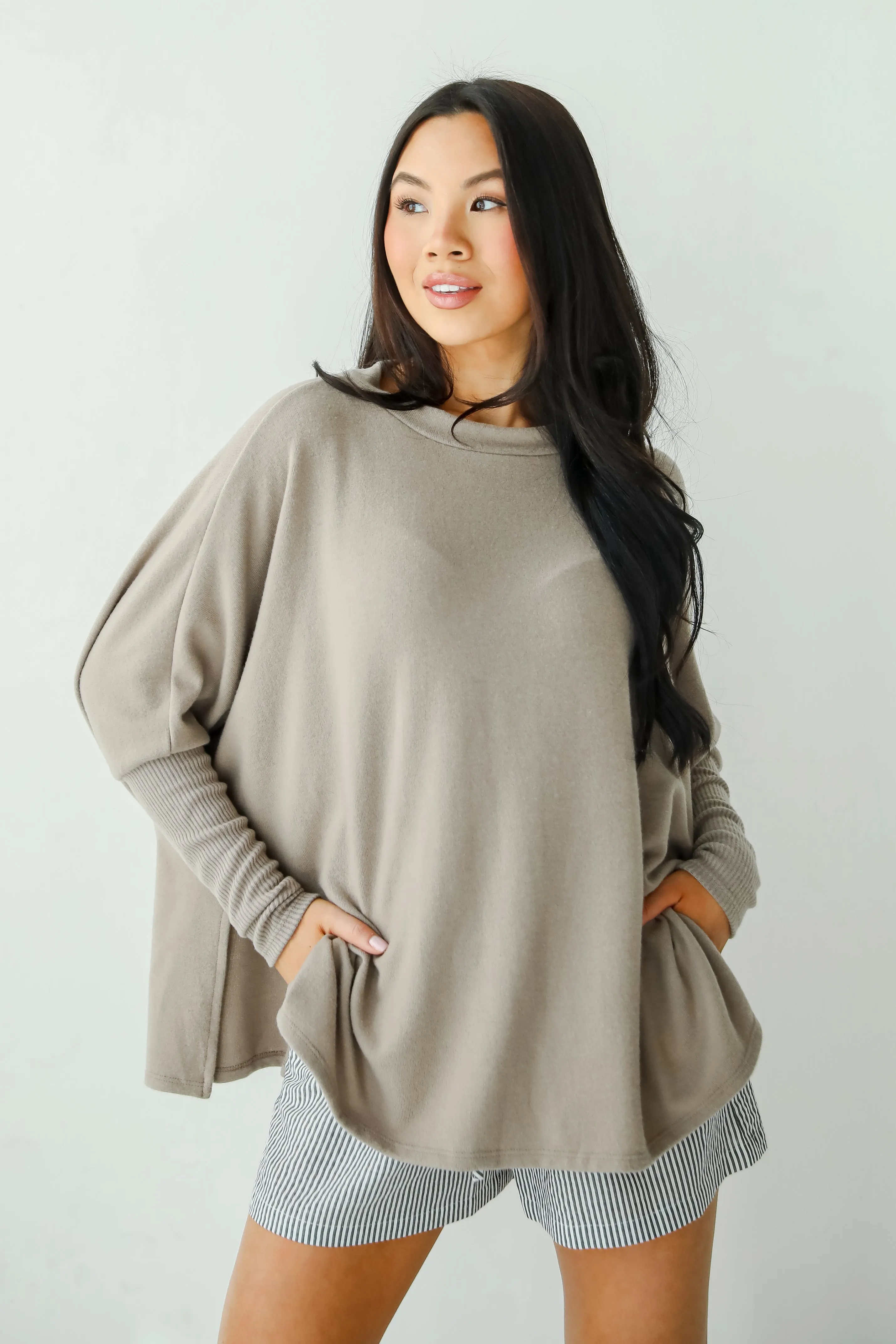 Easygoing Energy Mocha Soft Knit Top - DU DEAL