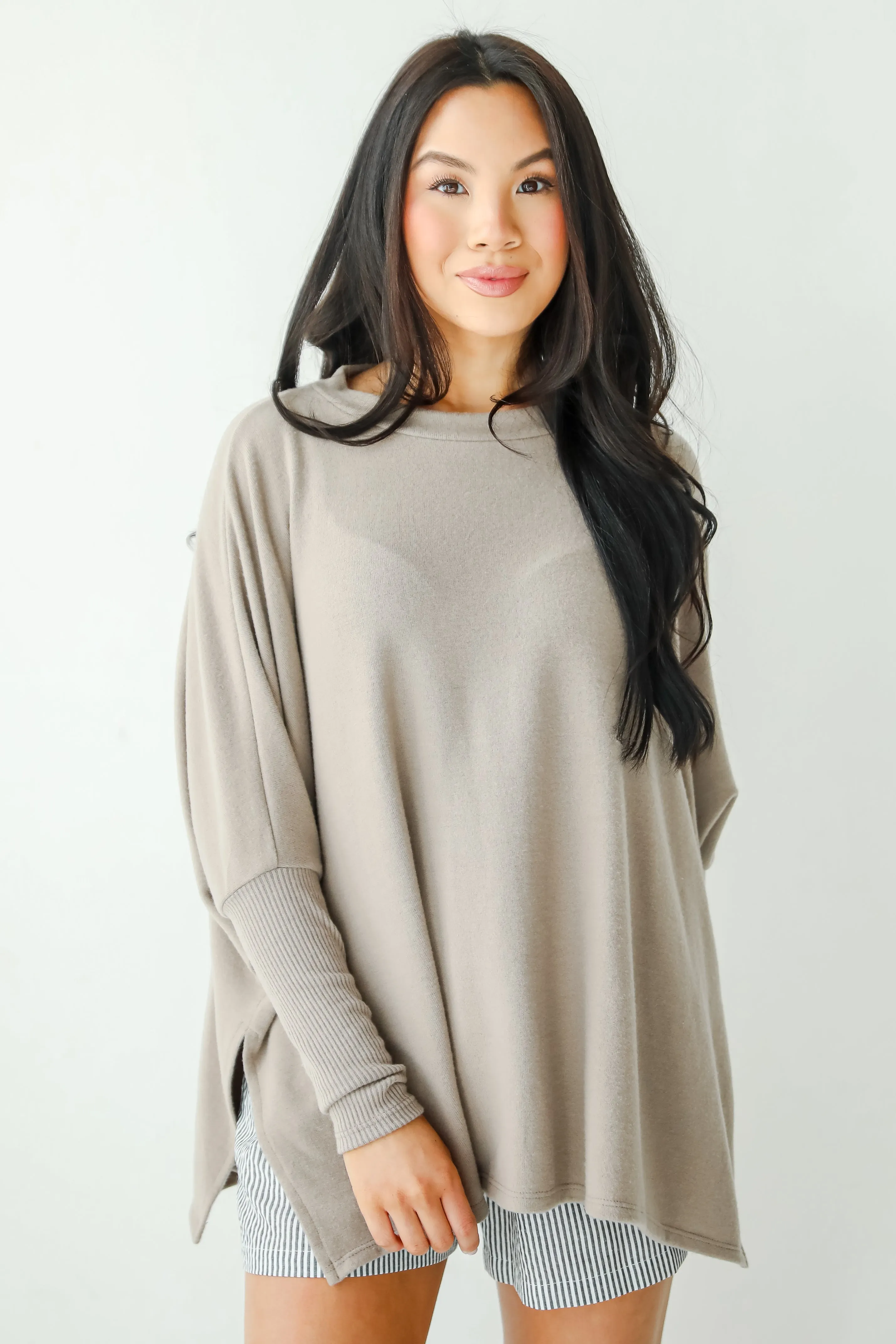 Easygoing Energy Mocha Soft Knit Top - DU DEAL