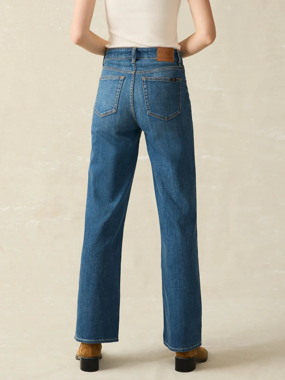 Faherty Dream Jean Wide Leg in Indigo Coast