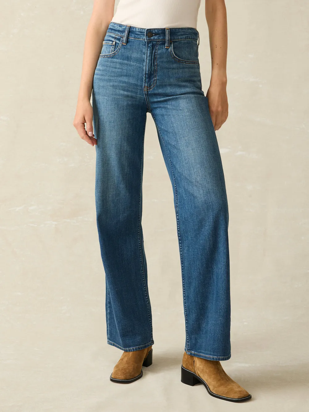 Faherty Dream Jean Wide Leg in Indigo Coast