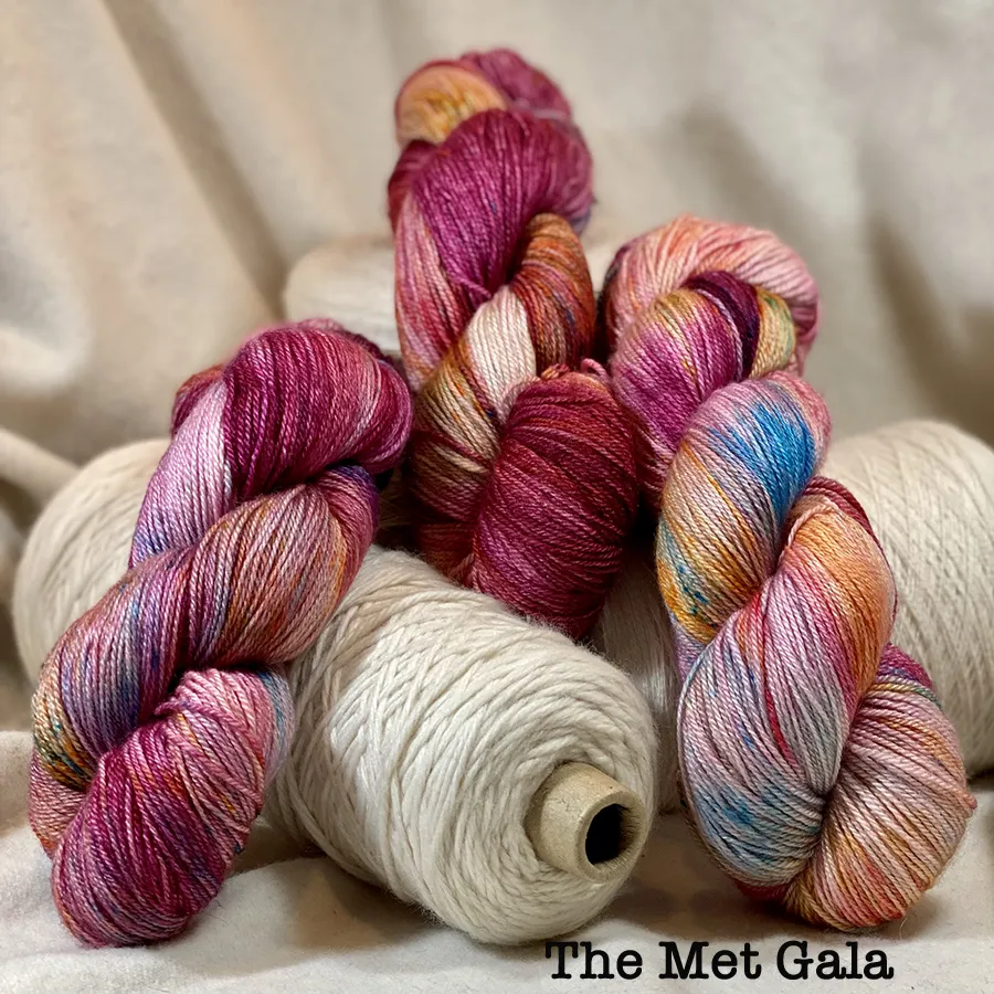 Gala  70% BFL Wool, 20% Silk, 10% Cashmere. 438 Yards US 1-3 Needle