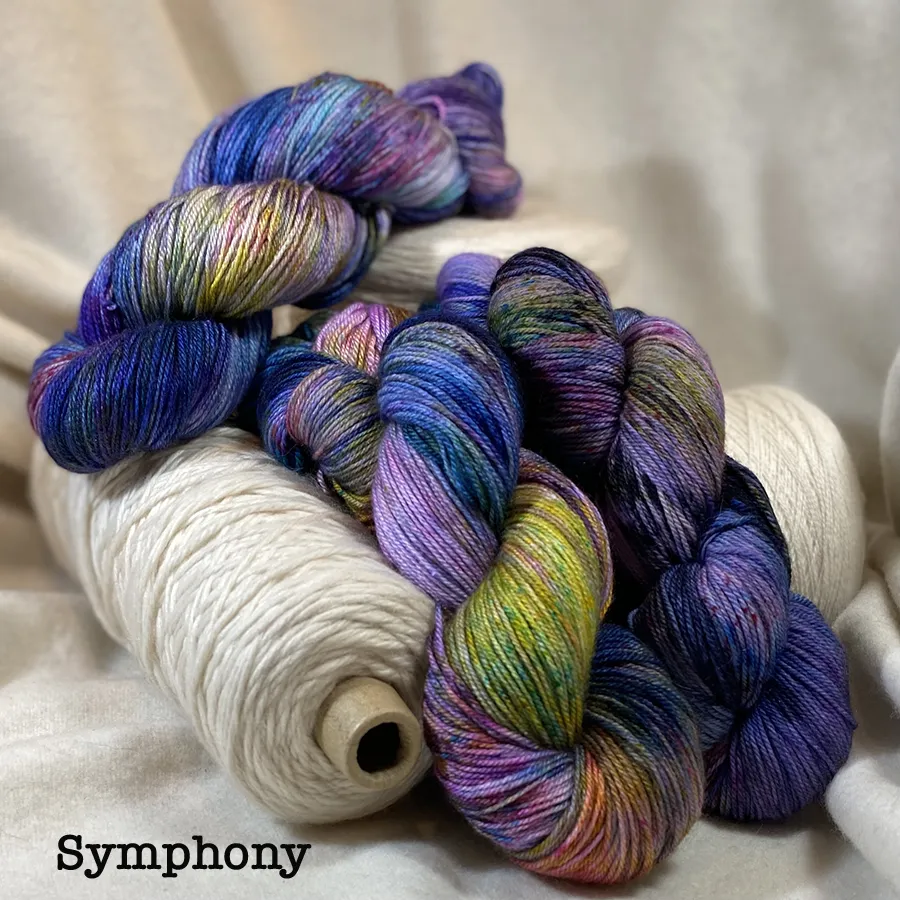 Gala  70% BFL Wool, 20% Silk, 10% Cashmere. 438 Yards US 1-3 Needle