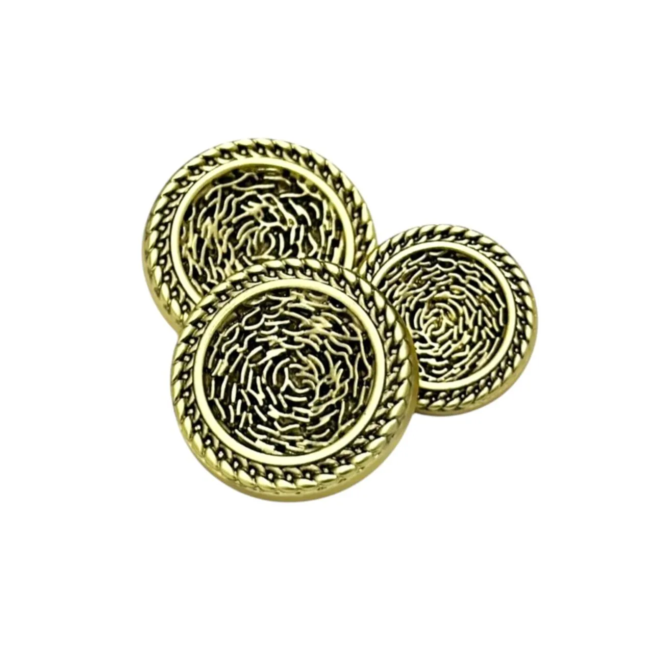 Golden Circular 1 Hole Shank Metal Buttons