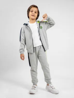 Grey Tracksuit With Hoodie & Jogger Pajama - Pack Of 2 PC