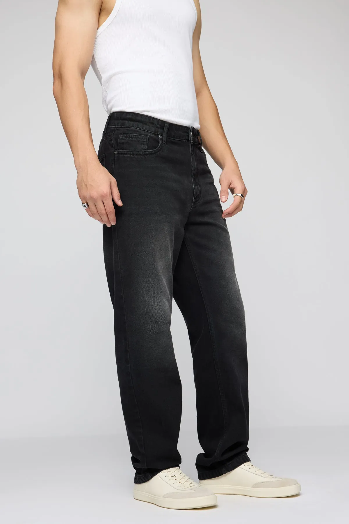 Gull Black Men's Relaxed Fit Jeans