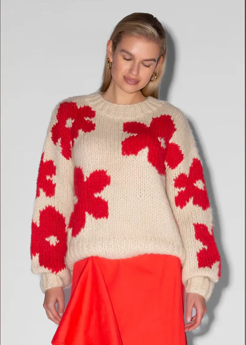 Ivyshape | Bloom Floral Knit Sweater