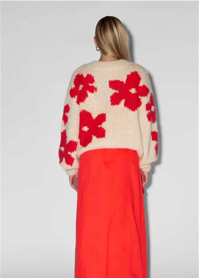 Ivyshape | Bloom Floral Knit Sweater