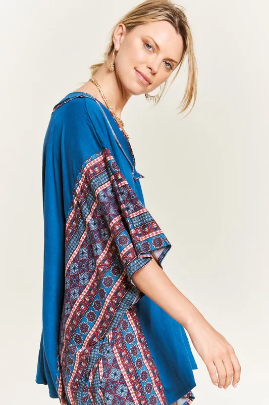 JADE by JANE Teal Tunic Bohemian Poncho