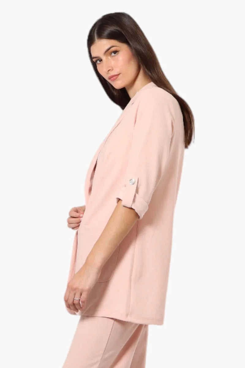 Limite Roll Up Sleeve 2 Button Blazer - Pink