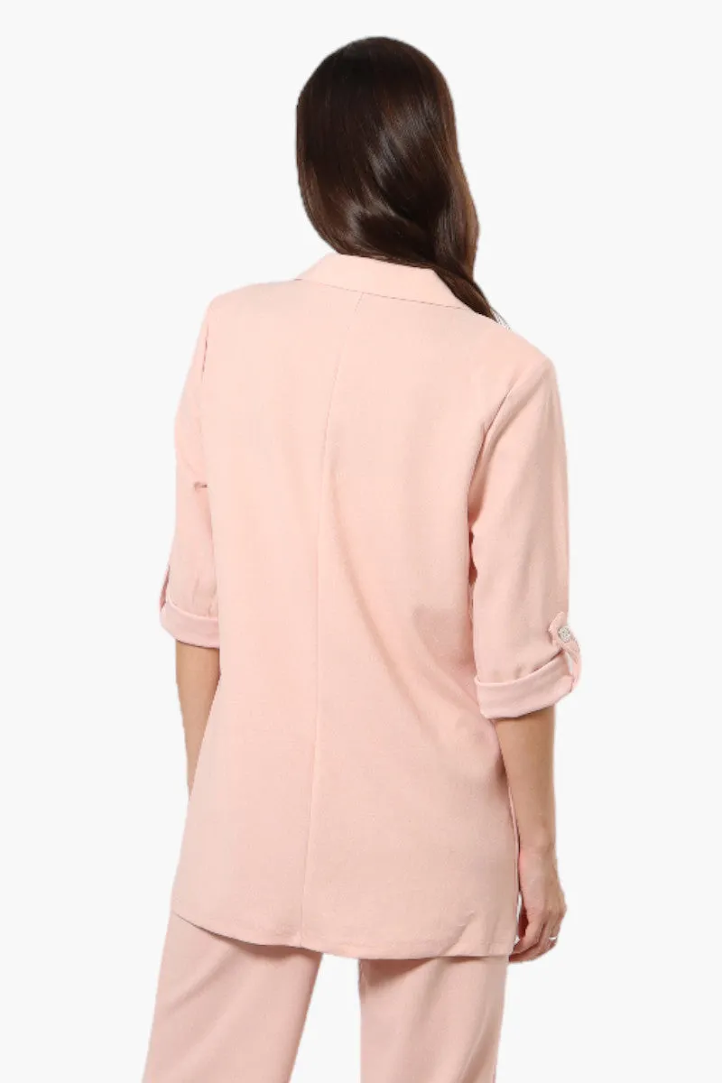 Limite Roll Up Sleeve 2 Button Blazer - Pink