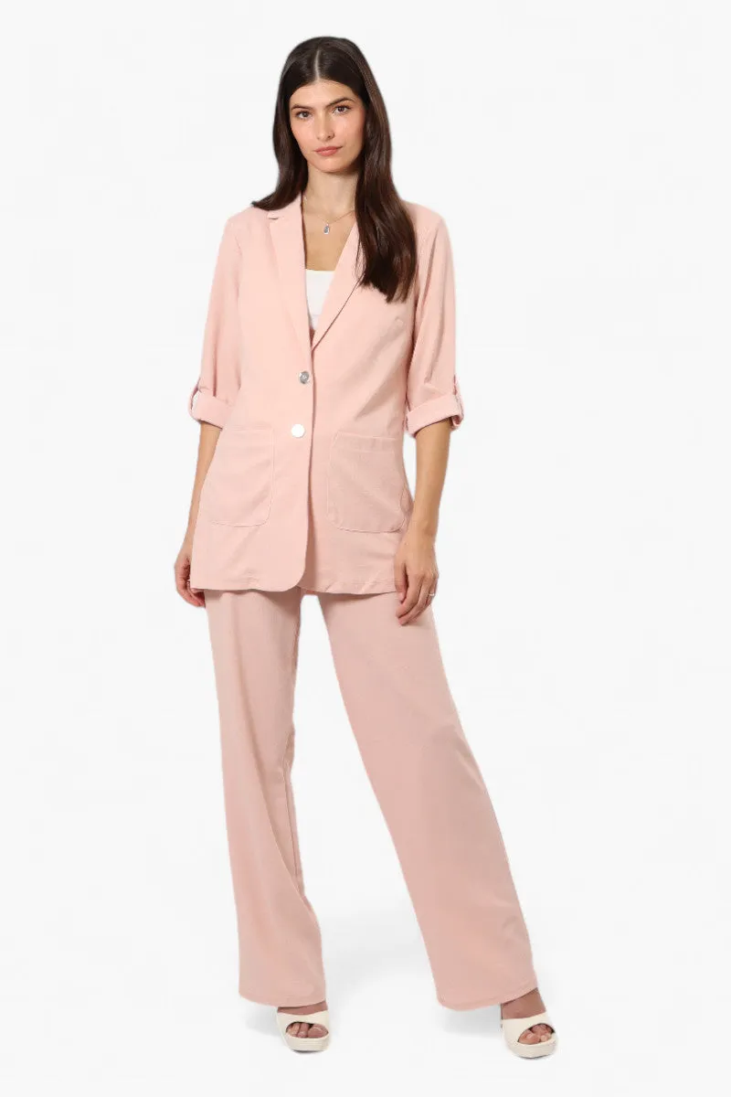 Limite Roll Up Sleeve 2 Button Blazer - Pink