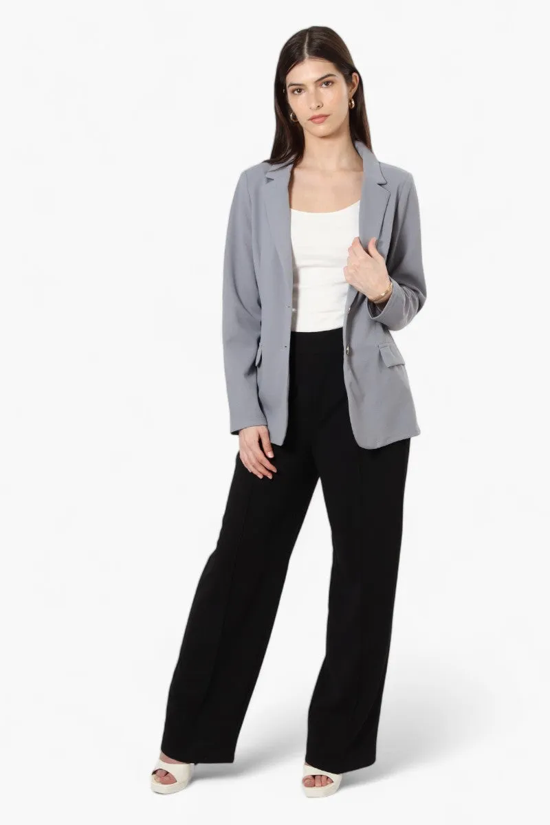 Limite Solid 2 Button Blazer - Grey