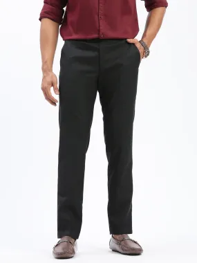 Men Solid Black Formal Trousers