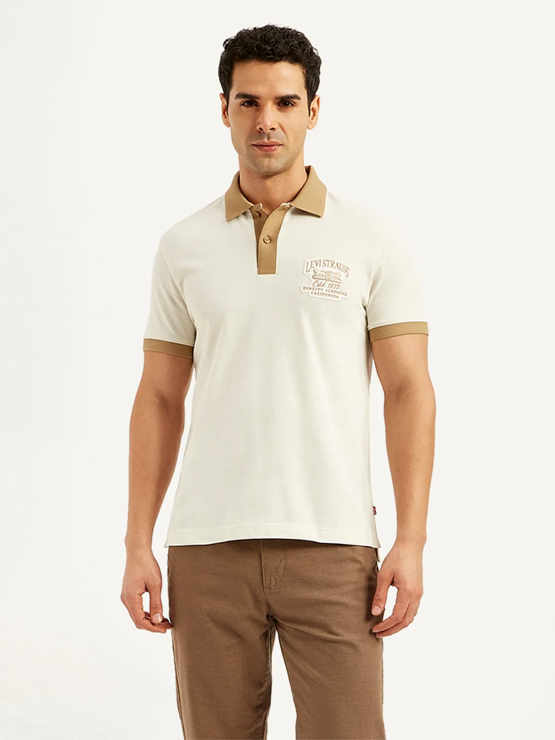 Men's Patchwork Slim Fit Polo T-Shirt