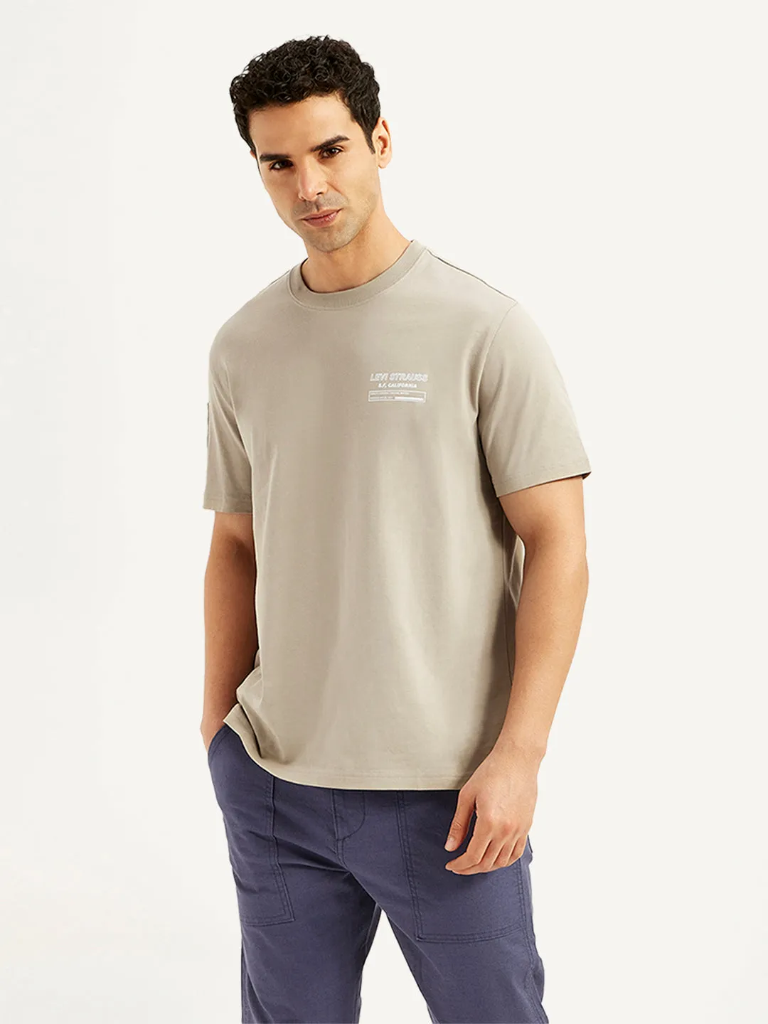 Men's Solid Crew Neck Utility T-Shirt