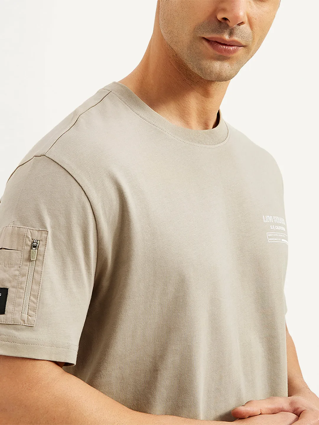 Men's Solid Crew Neck Utility T-Shirt