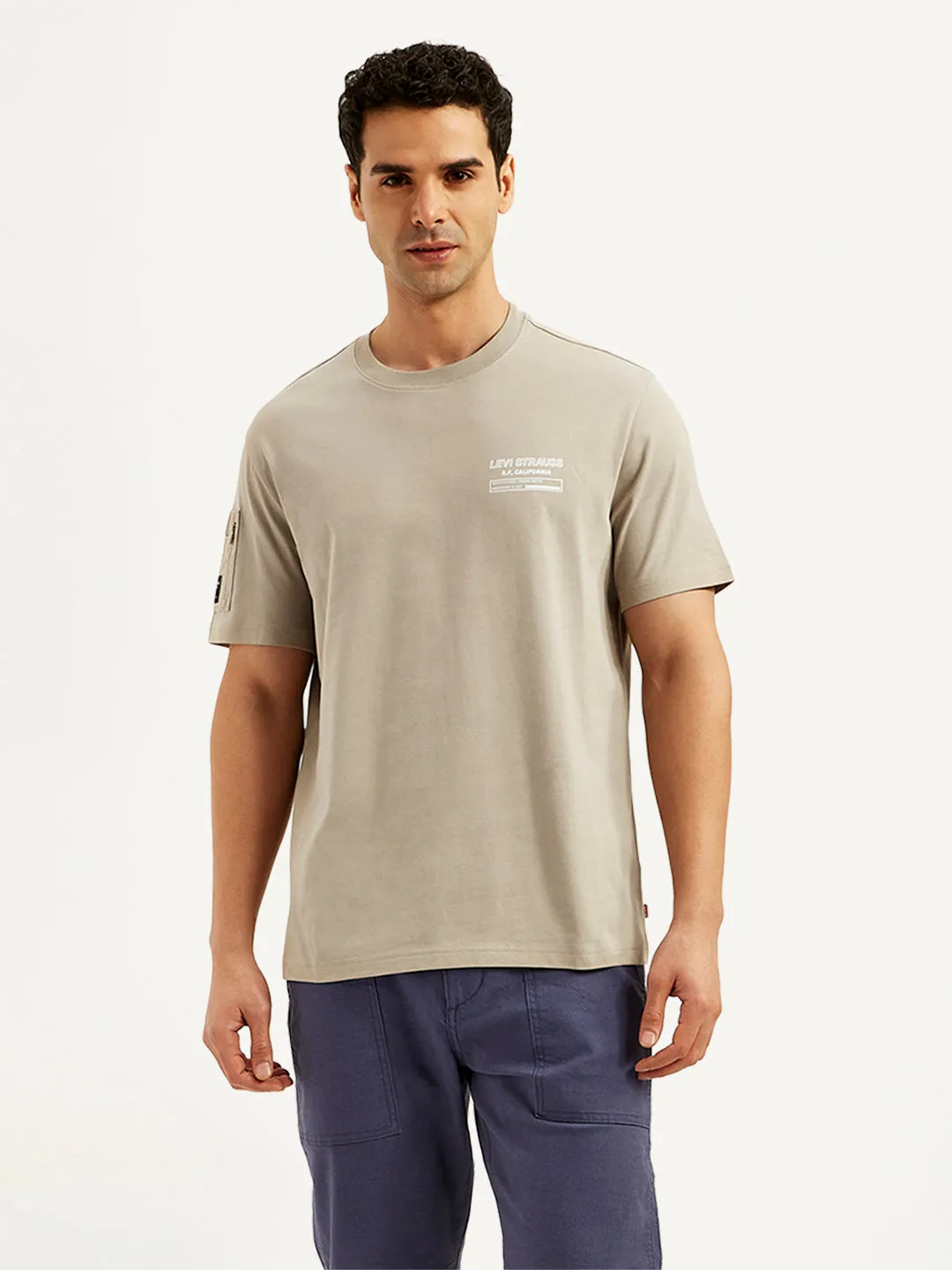 Men's Solid Crew Neck Utility T-Shirt