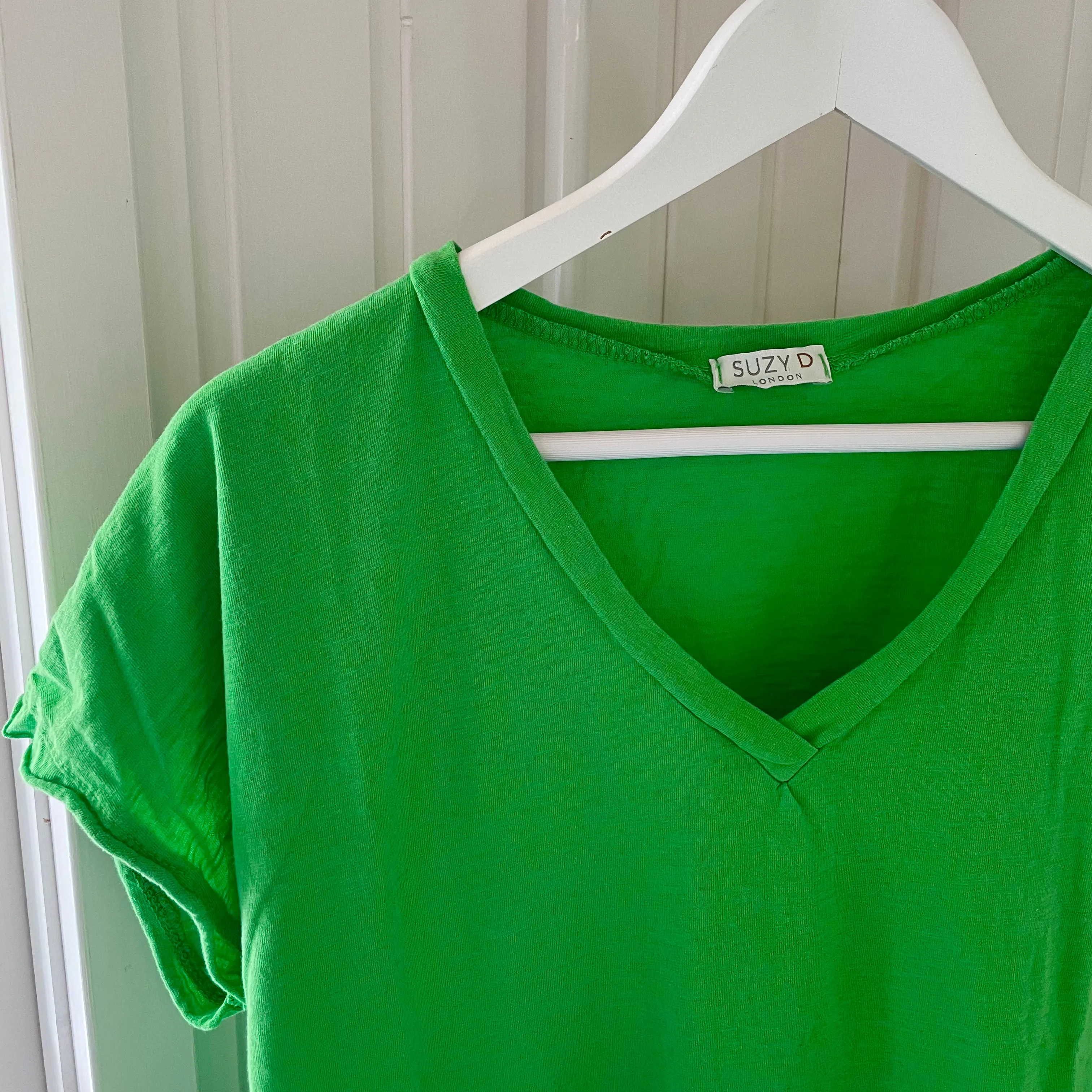 Neon green V neck tee *relaxed style*