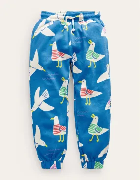 Printed Cosy Relaxed Joggers-Directoire Blue Seagulls