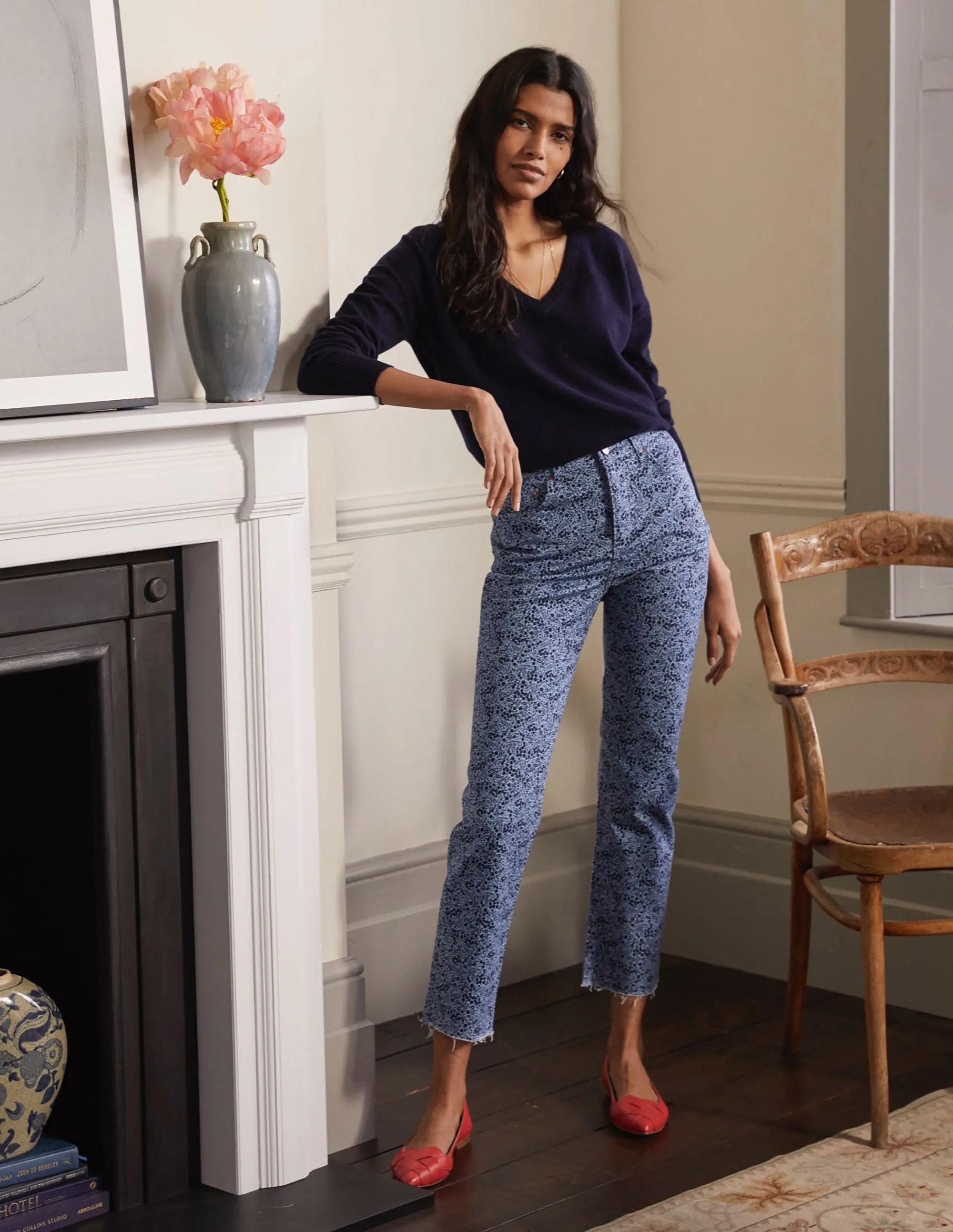 Relaxed Straight Jeans-Frost Blue, Enchanting Forest