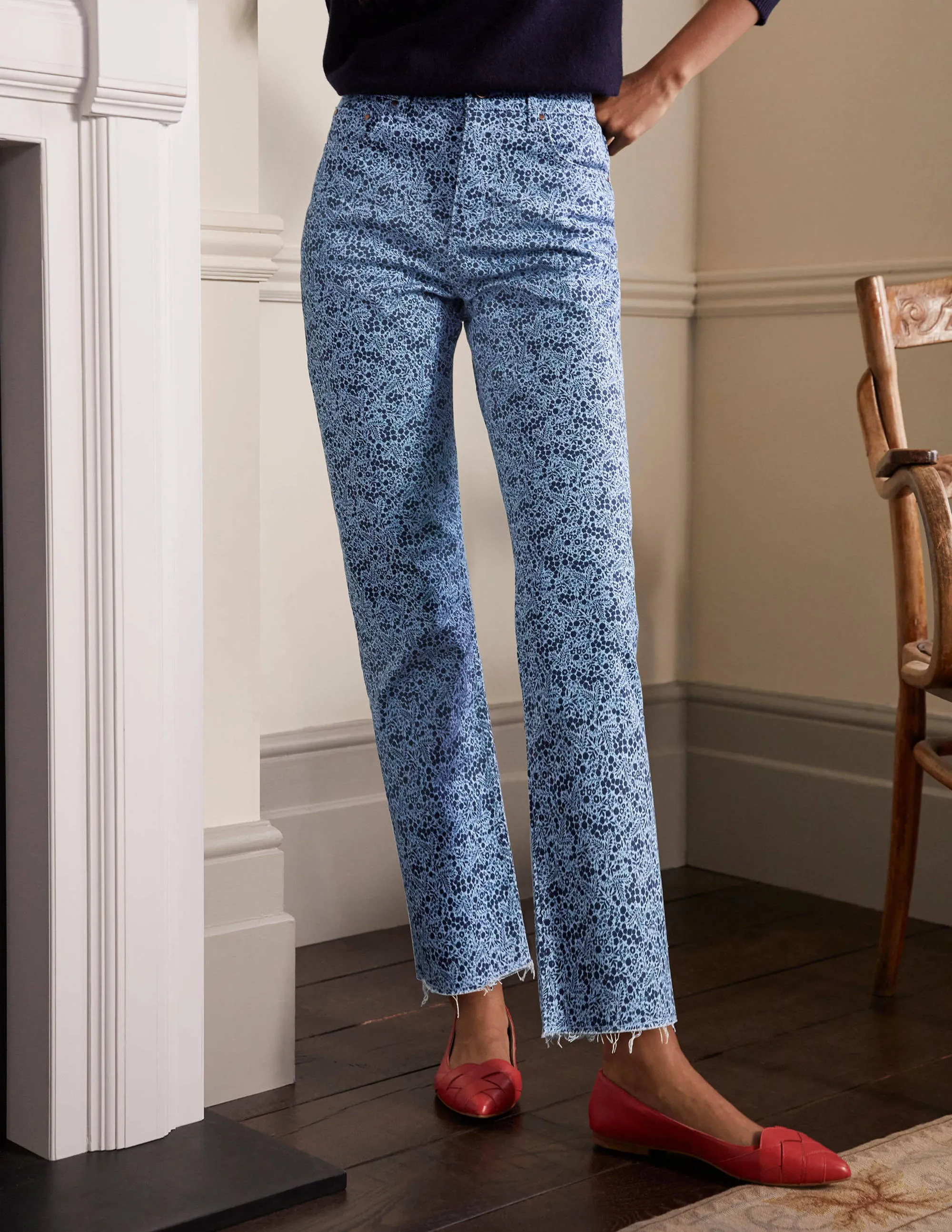 Relaxed Straight Jeans-Frost Blue, Enchanting Forest