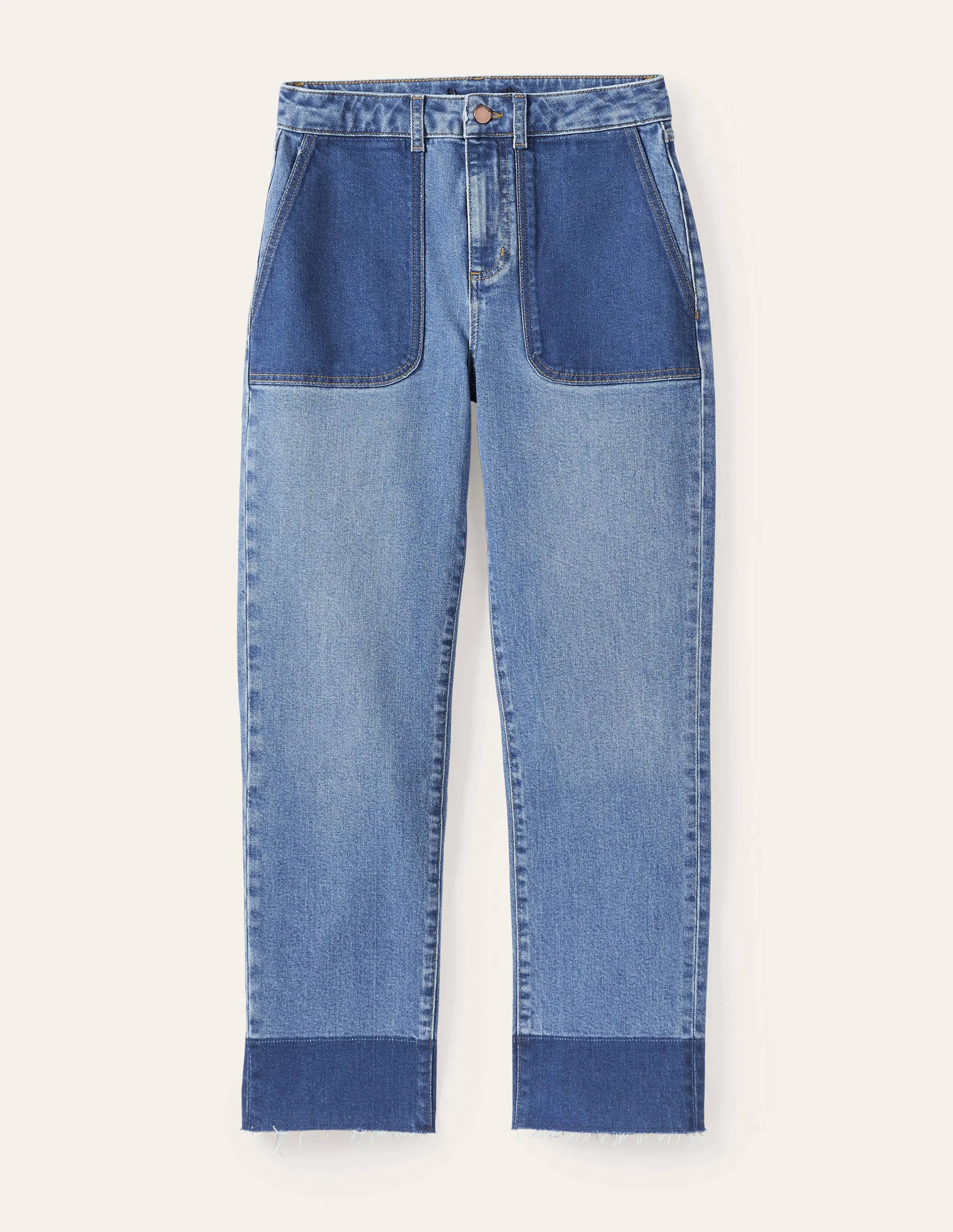 Relaxed Straight Jeans-Light Vintage Contrast