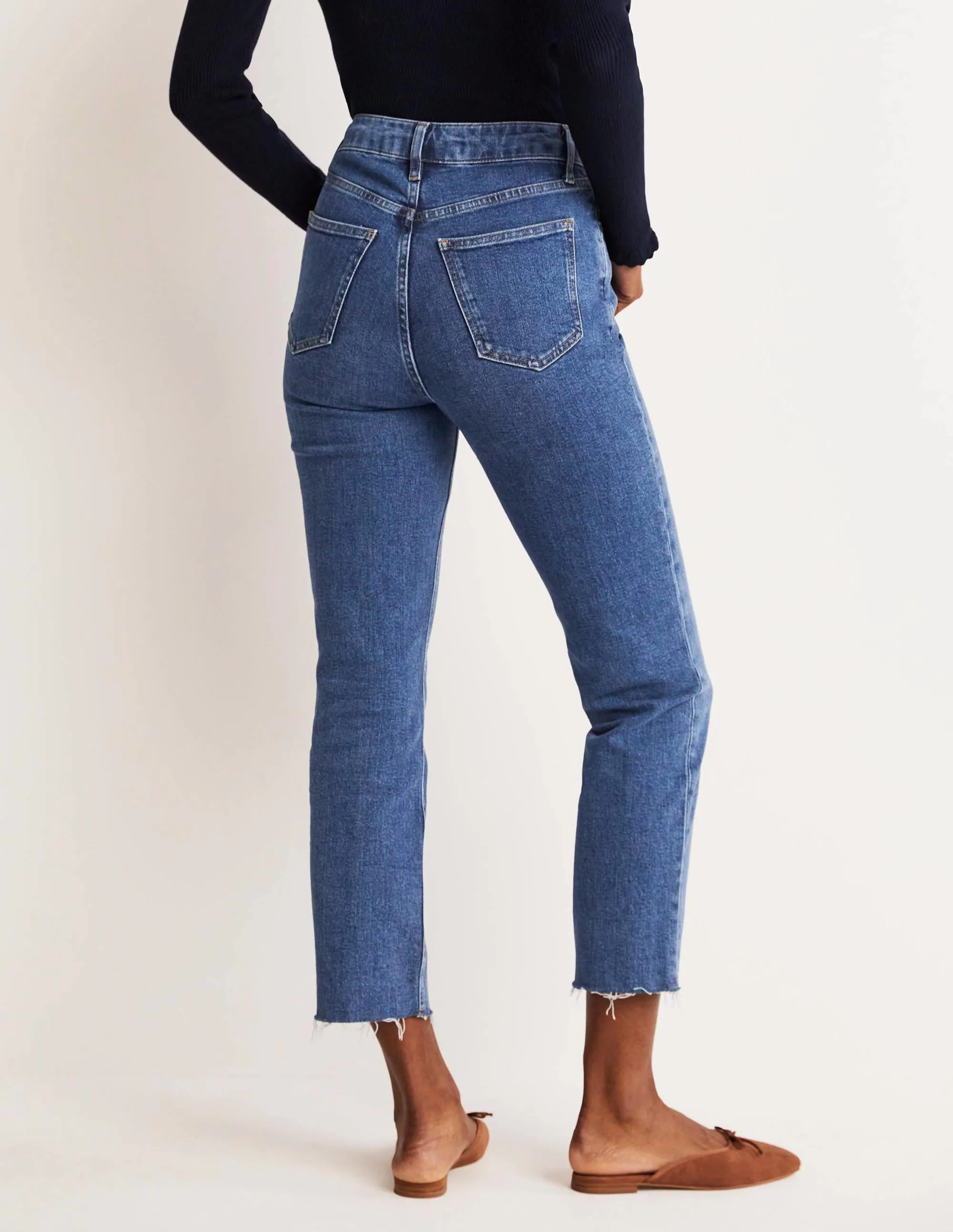 Relaxed Straight Jeans-Mid Vintage