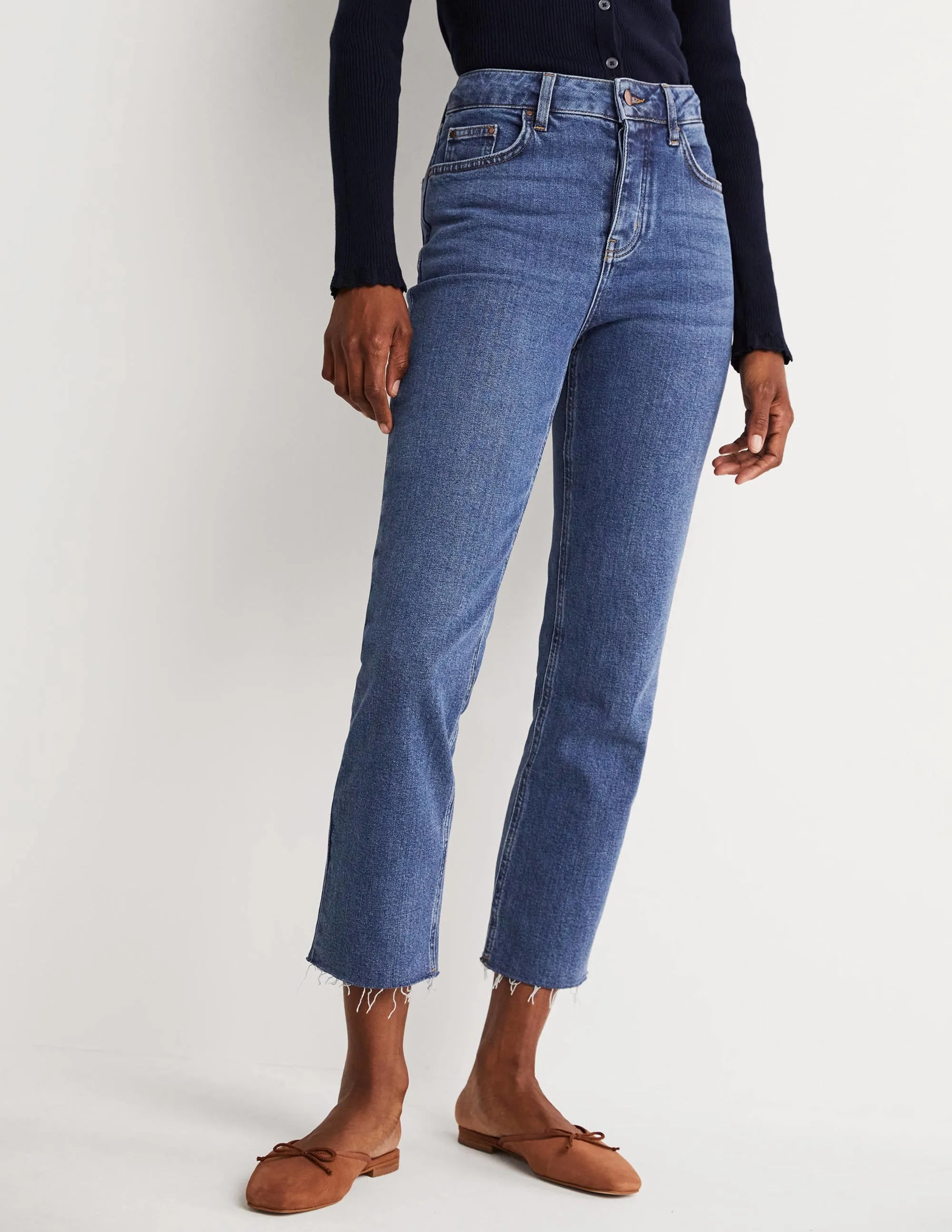 Relaxed Straight Jeans-Mid Vintage