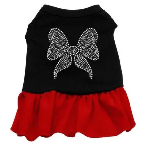 Rhinestone Bow Dresses Black with Red XL (16)