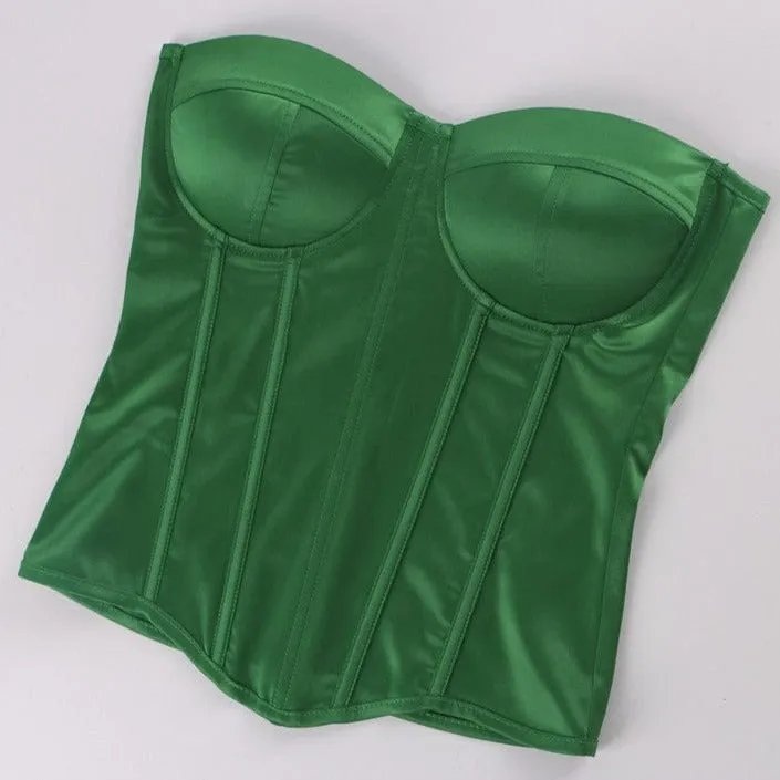 Strapless Satin Corset Top