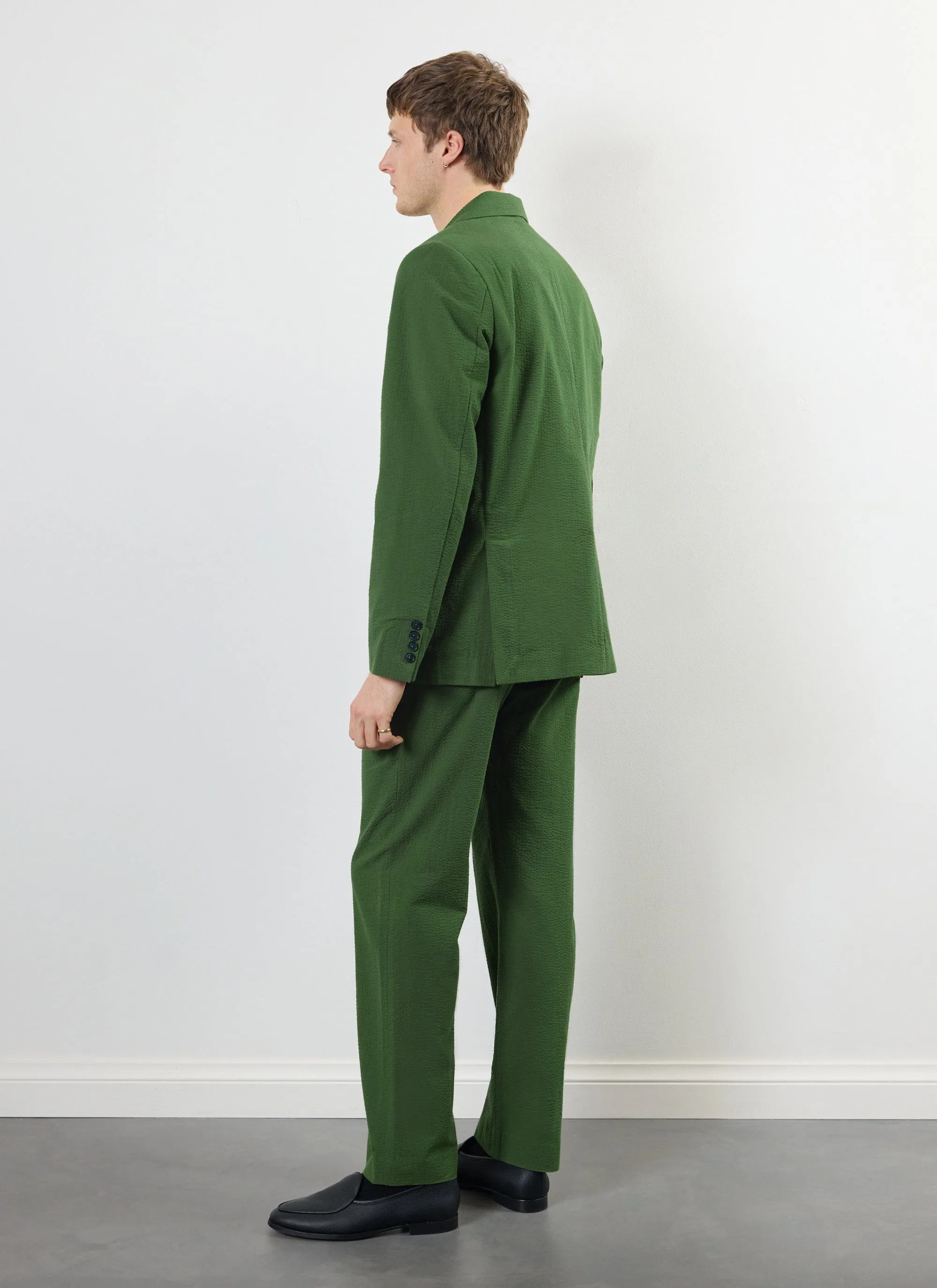 Tailored Seersucker Trousers | Forest