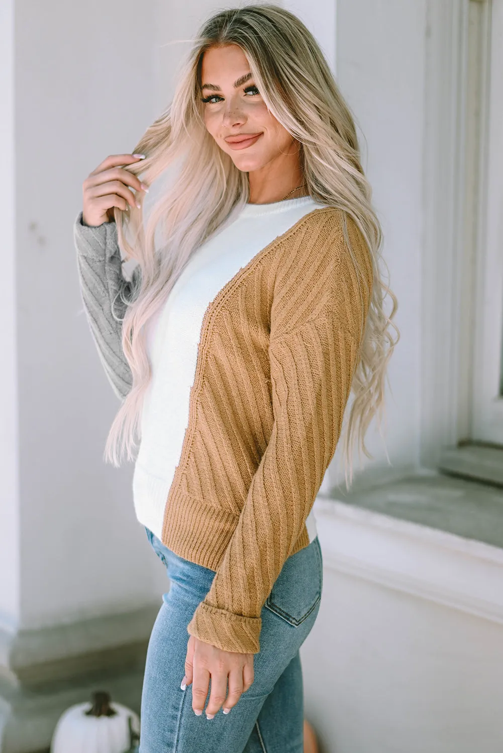 Textured Drop Shoulder Sweater