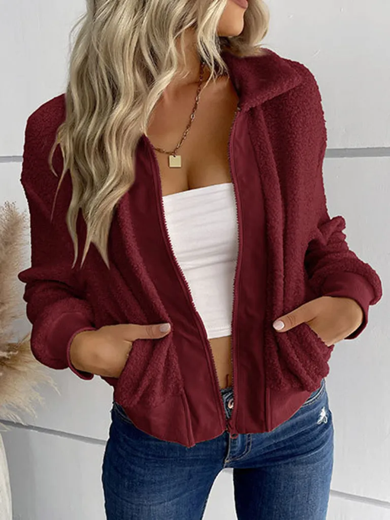 Trendy Zipper Luxe Fur Cardigan: Women's Winter Plush Sweater