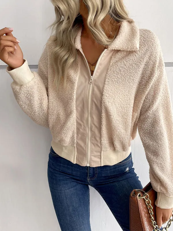 Trendy Zipper Luxe Fur Cardigan: Women's Winter Plush Sweater