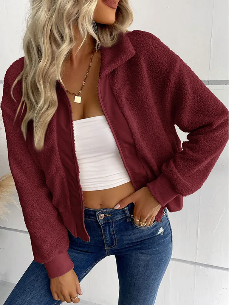 Trendy Zipper Luxe Fur Cardigan: Women's Winter Plush Sweater